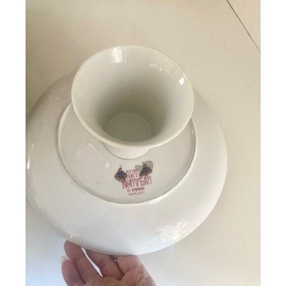 80's VTG Seymour Mann Art Nouveau Moth Lady Cake Stand Ceramic Butterfly - Picture 6 of 7